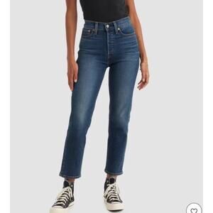 Levi's High-Rise Wedgie Straight Cropped Button Fly Jeans Cotton Womens Size 28